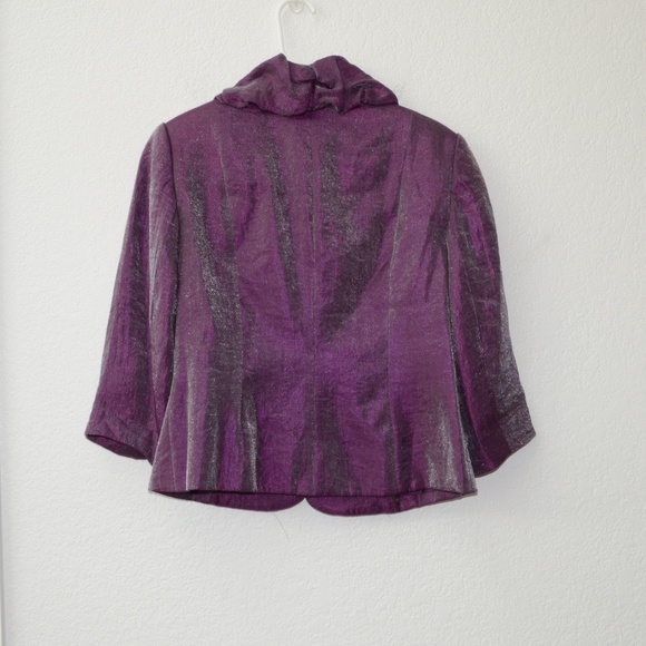 Vintage Victor Costa Metallic Purple Blazer 8 - Picture 3 of 8